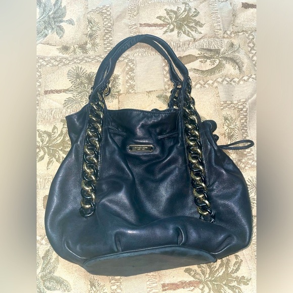 Y2k Michael Kors leather purse gold chain purse leather hobo bag shoulder bag - Picture 1 of 16